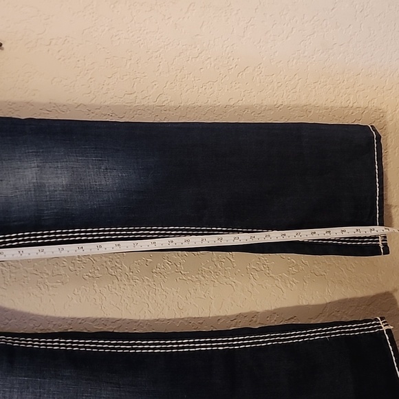Rock Revival Blue Boot Cut Jeans with Contrast Stitching - Picture 6 of 6